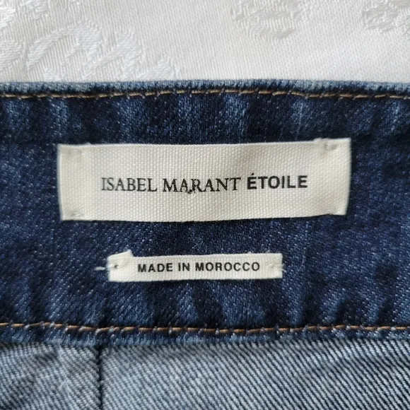 Isabel Marant Etoile Perrine Denim Skirt 8 Blue French Western Festival Cowgirl