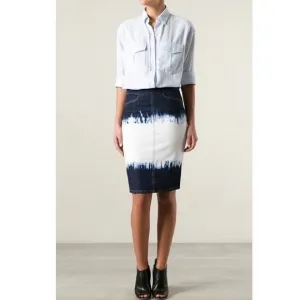 Isabel Marant Etoile Perrine Denim Skirt 8 Blue French Western Festival Cowgirl