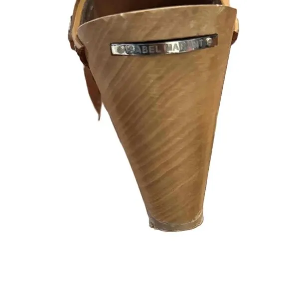 Isabel Marant Tan Studded Leather Clogs Mules Size 35
