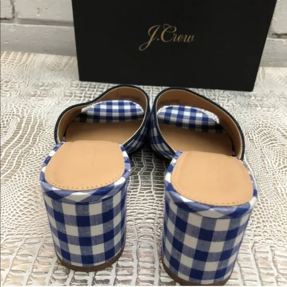 J. Crew All Day Mules (60MM) in Gingham Size 7.5