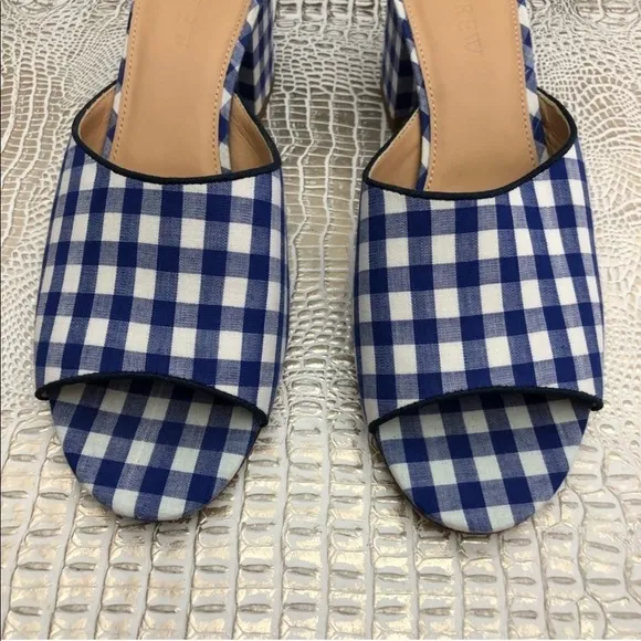 J. Crew All Day Mules (60MM) in Gingham Size 7.5