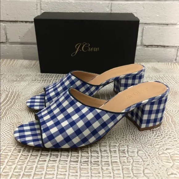 J. Crew All Day Mules (60MM) in Gingham Size 7.5