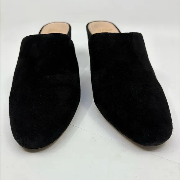 J. Crew black suede heeled mules size 10.5