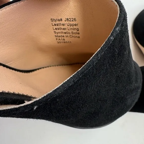 J. Crew black suede heeled mules size 10.5