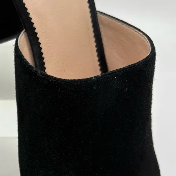 J. Crew black suede heeled mules size 10.5