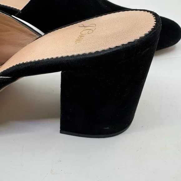 J. Crew black suede heeled mules size 10.5