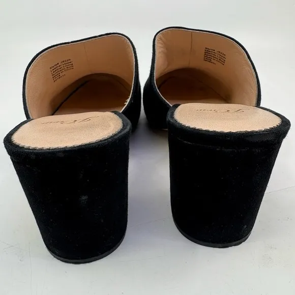 J. Crew black suede heeled mules size 10.5