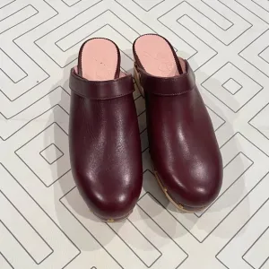 J. Crew Burgundy Leather Studded Mules