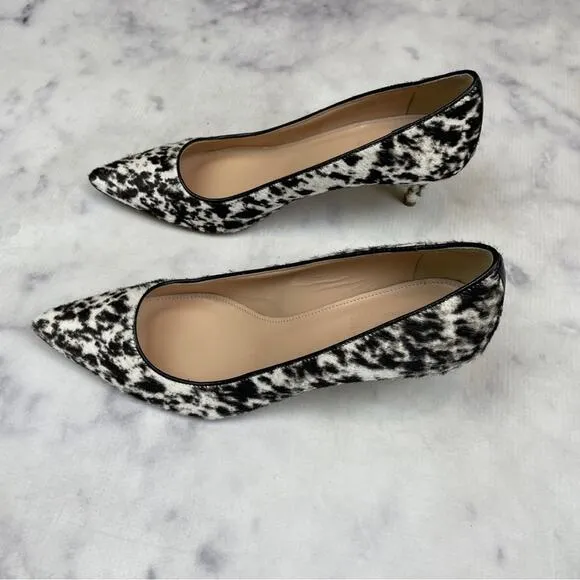 J. Crew Collection Dulci Spotted Fur Kitten Heel Pumps