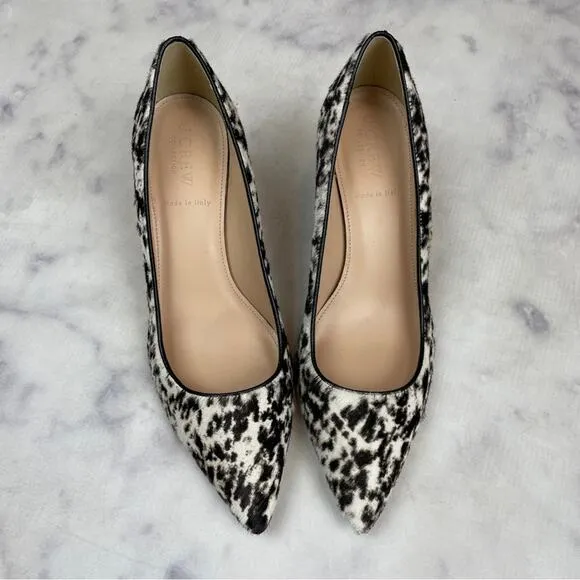 J. Crew Collection Dulci Spotted Fur Kitten Heel Pumps