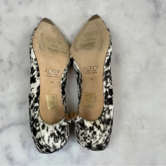 J. Crew Collection Dulci Spotted Fur Kitten Heel Pumps