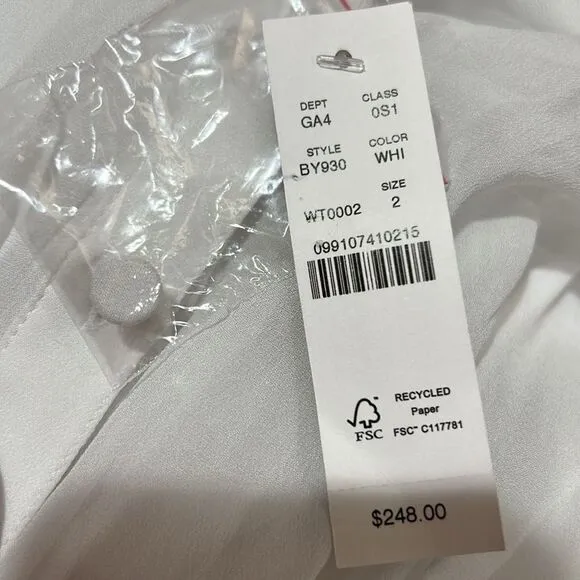 J. Crew Elena shirtdress in chiffon white NWT size 2