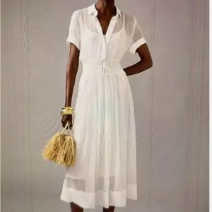 J. Crew Elena shirtdress in chiffon white NWT size 2