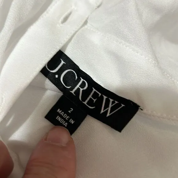 J. Crew Elena shirtdress in chiffon white NWT size 2