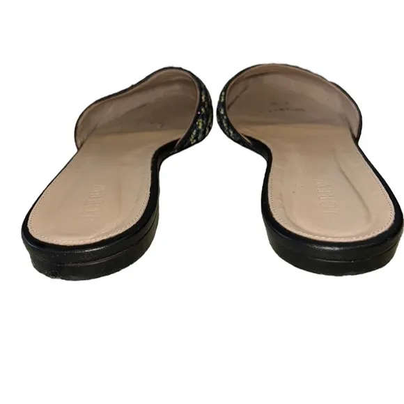 J. Crew Harper Metallic Woven Pointed Toe Flat Mules - 9.5
