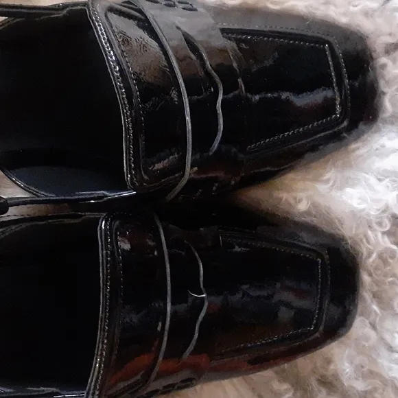 J crew Layne slingback loaf6heels in crinkle leather