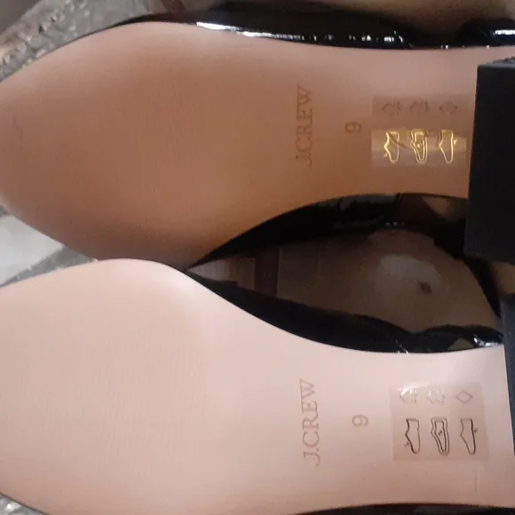 J crew Layne slingback loaf6heels in crinkle leather