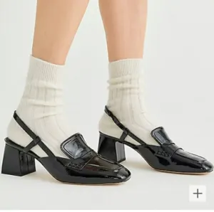 J crew Layne slingback loaf6heels in crinkle leather