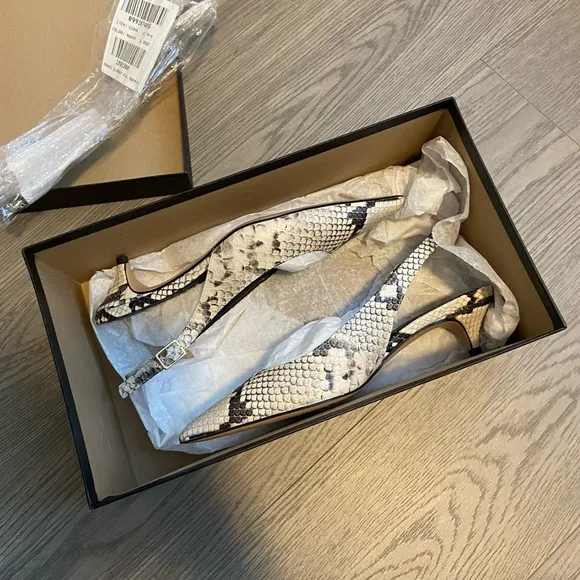 🌷J. Crew - Robin kitten heels - snake embossed Italian leather 7.5 CCO40 - NIB