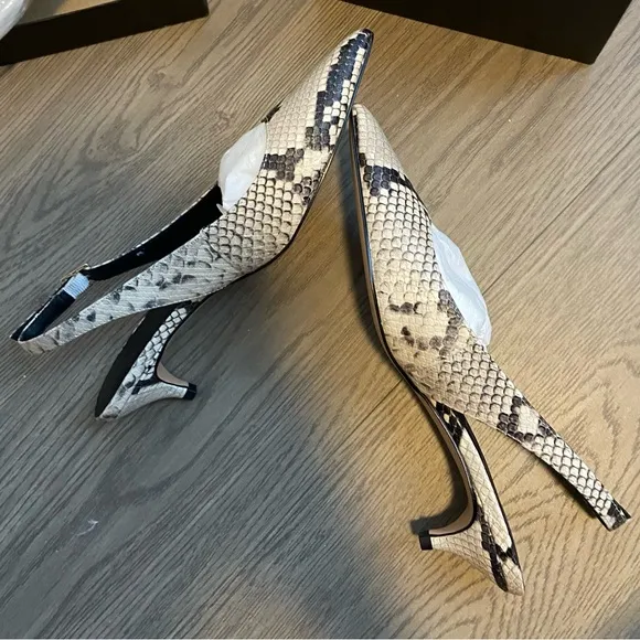 🌷J. Crew - Robin kitten heels - snake embossed Italian leather 7.5 CCO40 - NIB
