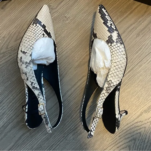 🌷J. Crew - Robin kitten heels - snake embossed Italian leather 7.5 CCO40 - NIB