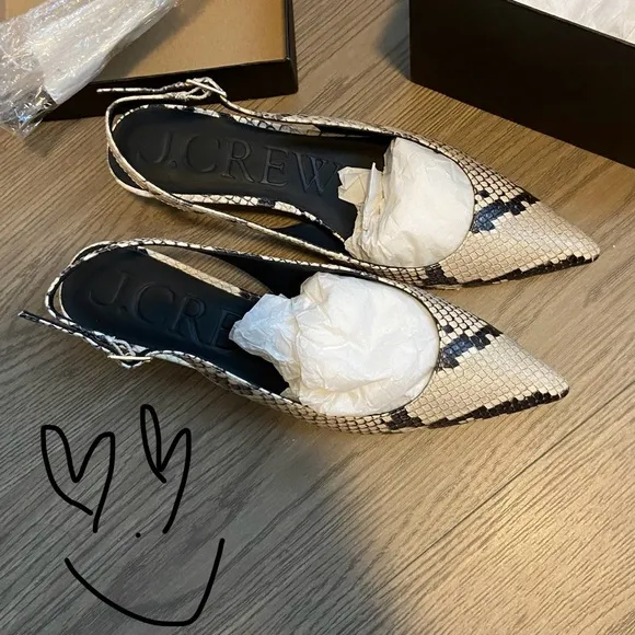 🌷J. Crew - Robin kitten heels - snake embossed Italian leather 7.5 CCO40 - NIB