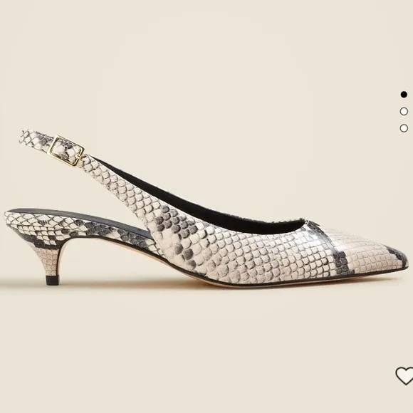 🌷J. Crew - Robin kitten heels - snake embossed Italian leather 7.5 CCO40 - NIB