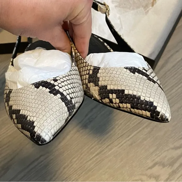🌷J. Crew - Robin kitten heels - snake embossed Italian leather 7.5 CCO40 - NIB