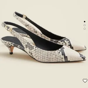 🌷J. Crew - Robin kitten heels - snake embossed Italian leather 7.5 CCO40 - NIB
