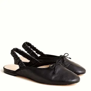 🆕{J. CREW} Zoe Leather Ballet  Slingback Flat Sandals