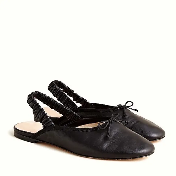 🆕{J. CREW} Zoe Leather Ballet  Slingback Flat Sandals