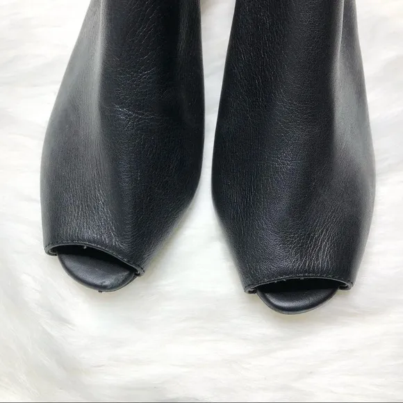 J JILL Leather Slingback Open Toe Heels Black Size 8
