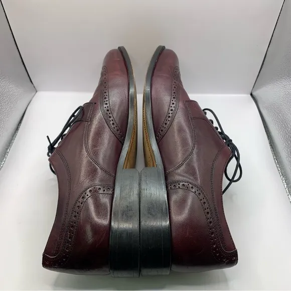 J. Murphy by JOHNSTON &amp; MURPHY Burgundy 12m Leather Cap Toe Oxfords