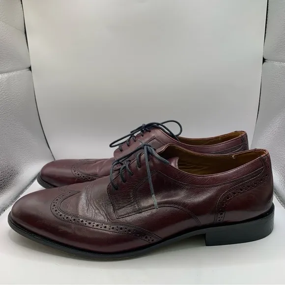 J. Murphy by JOHNSTON &amp; MURPHY Burgundy 12m Leather Cap Toe Oxfords