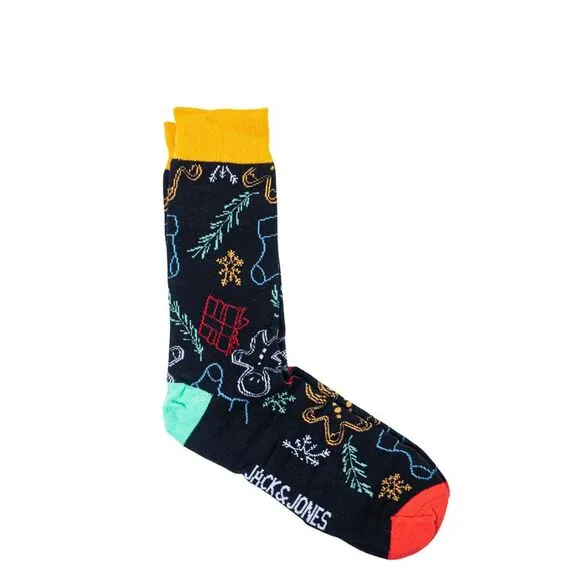Jack &amp; Jones Christmas Socks 3 Pack Men Black Underwear