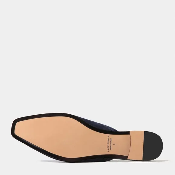 Jack Erwin Satin Paz mules Blue New with box Sz 10