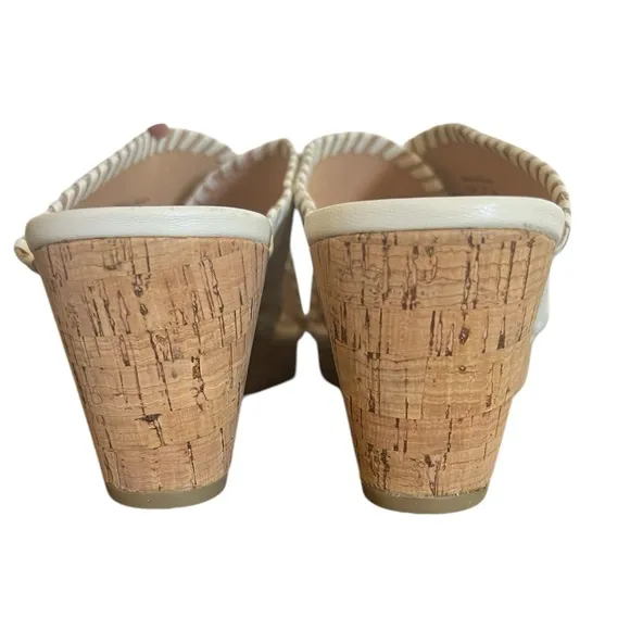 Jack Rodger’s NWOB women’s white leather slide mules with wedge heel  size 9.5