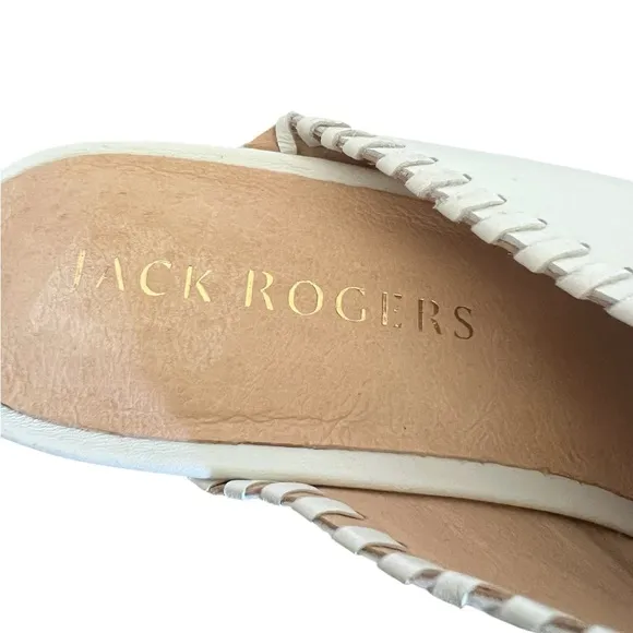 Jack Rodger’s NWOB women’s white leather slide mules with wedge heel  size 9.5