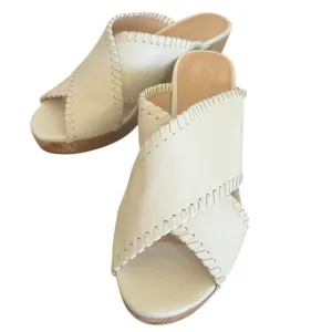 Jack Rodger’s NWOB women’s white leather slide mules with wedge heel  size 9.5