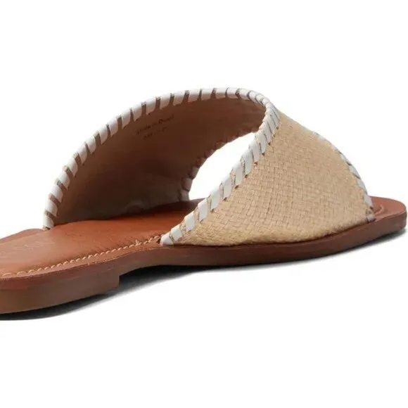 Jack Rogers Scarlett Rattan Raffia Woven Slide