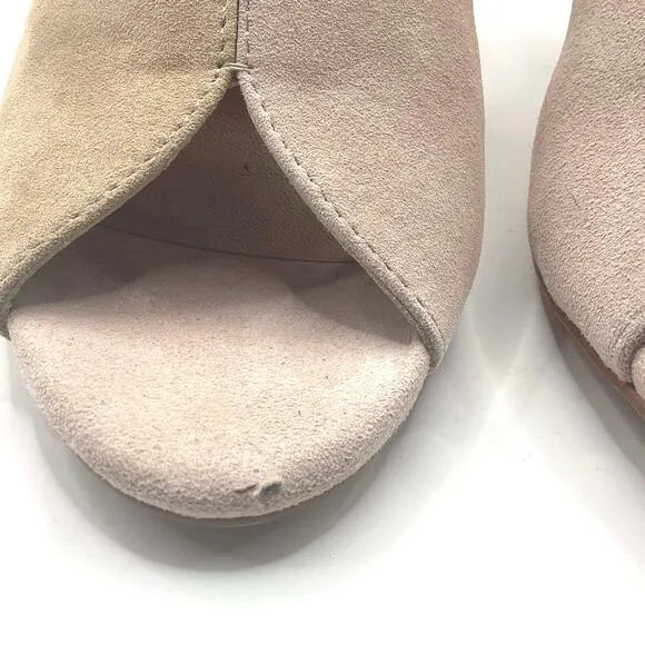 Jaggar Australia Got Your Back Nude Blush Suede Block Heels Sandal 39 8