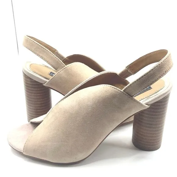 Jaggar Australia Got Your Back Nude Blush Suede Block Heels Sandal 39 8