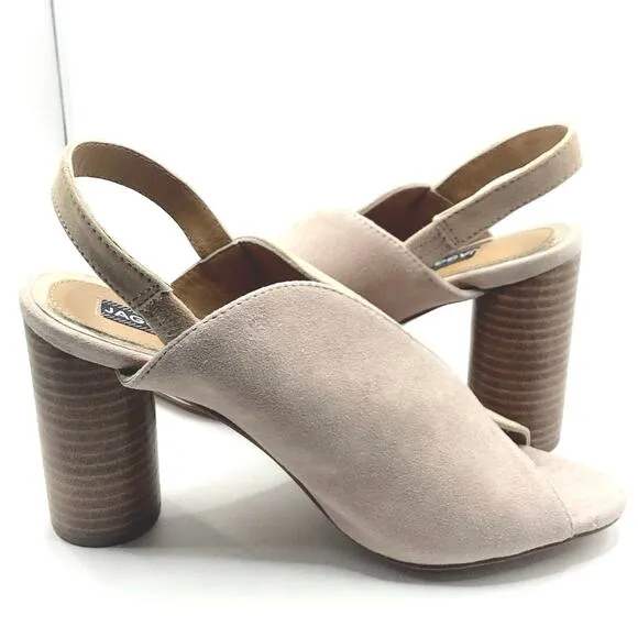 Jaggar Australia Got Your Back Nude Blush Suede Block Heels Sandal 39 8