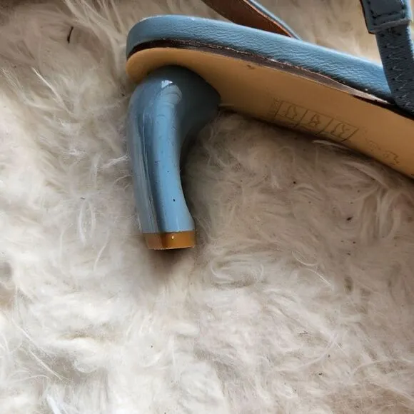 Jaggar the label blue slingback leather heels