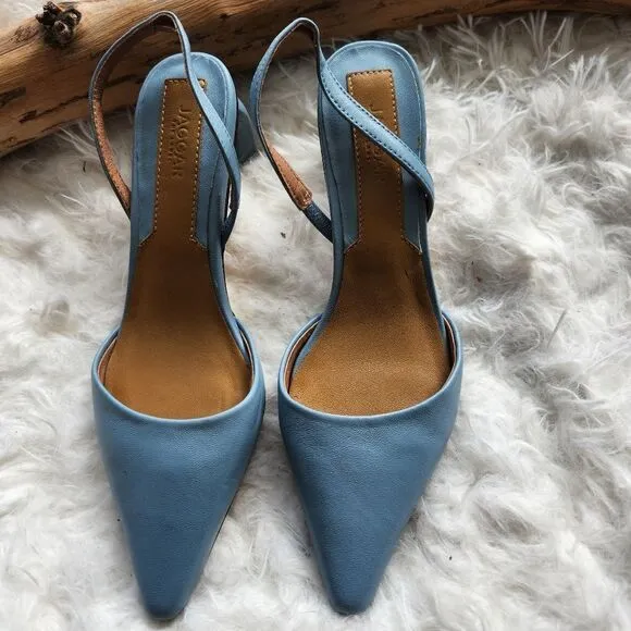 Jaggar the label blue slingback leather heels