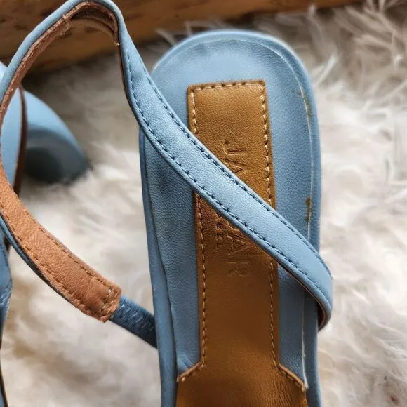 Jaggar the label blue slingback leather heels