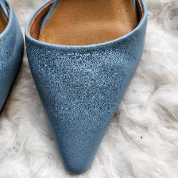 Jaggar the label blue slingback leather heels