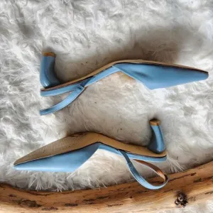 Jaggar the label blue slingback leather heels