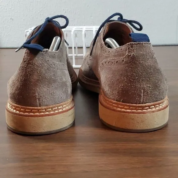 J &amp; M 1850 Pearce 27-1957 Gray &amp; Blue‎ Suede Wingtip Brogues Oxfords Size 11½
