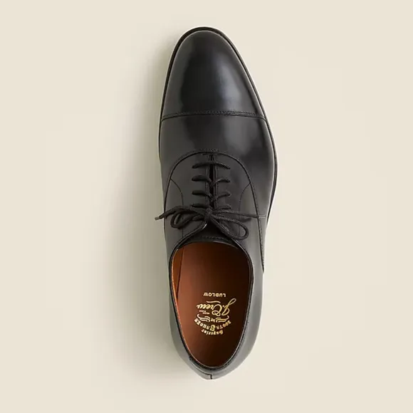 J.Crew Ludlow Cap Toe Leather Oxfords Black Size 7